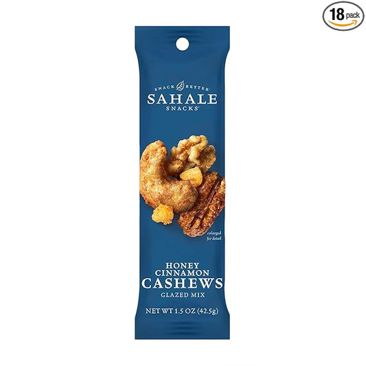 Sahale Snacks Honey Cinnamon Cashews Glazed Mix, 1.5 Ounce (Pack of 18)