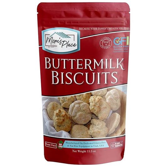Mom's Place Gluten-Free Buttermilk Biscuit Mix | Dairy Free & Easy to Prepare | Nut Free, Soy Free, Non-GMO | Makes 8-9 Fluffy Biscuits