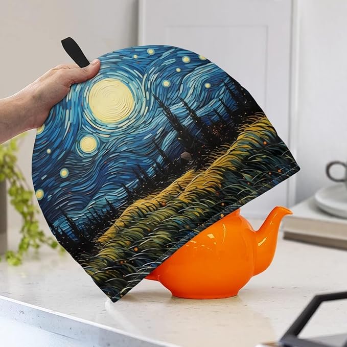 Generic Hudotybom Starry Sky Tea Cozy for Teapot Insulated Large Teapot Cover to Keep Warm Tea Kettle Cover Machine Washable Coffee Pot Cloth Covers Kitchen Home Decorations, CZA49