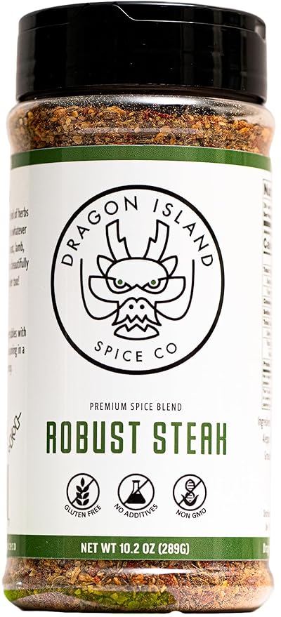 Dragon Island Spice Company | Steak Seasoning - Robust Steak Rub - Grilled Vegetable Seasoning - All Natural Steak Seasoning - 15 Ingredient Blend (10.2 Ounce)??"<div>