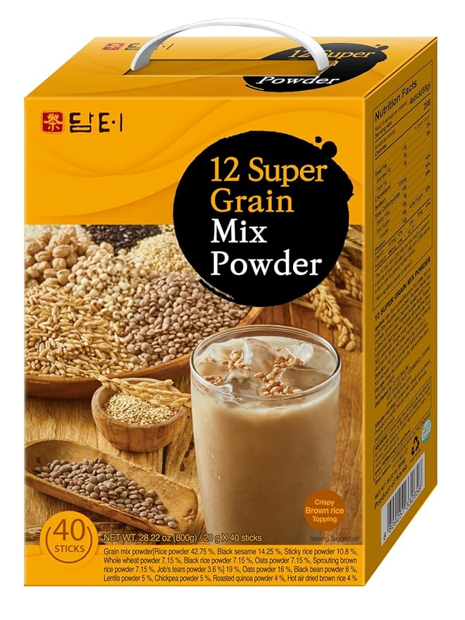 DAMTUH Walnut Almond Adlay Mixed Powder and Super 12 Grains Mixed Powder Misugaru Meal Replacement Shake Bundle Pack 50 Count + 40 Count (Pack of 2)
