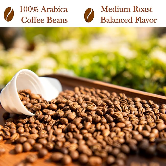 Instant Coffee 30 Packets Single Serve, Sugar Free -Medium Roast -Lightly Flavored, 100% Arabica Pure Black Coffee Powder, Organic Instant Coffee Sticks for Hot & Iced