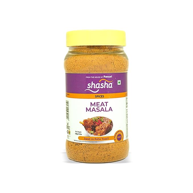 SHASHA Meat Masala Seasoning Mix (100G) - Authentic Spices Jar For Flavorful Meat Curry - Ideal For Mutton & Chicken Dishes 3.52Oz (Pack Of 3)
