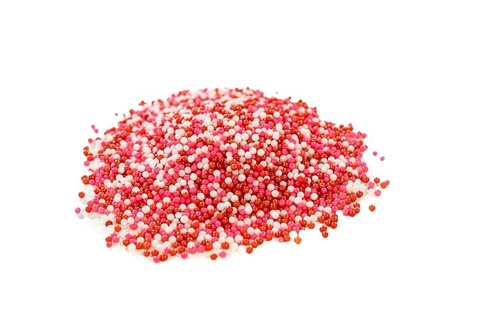 Bakerpan Valentine Mix Nonpareils Sprinkles - 7 Ounces Edible Sprinkles for Cake Decorating - Nonpareils for Cupcakes, Ice Cream, Cookies & Dessert (Made in USA)