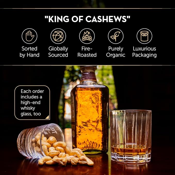 Simply Sublime Cashews Roasted Lightly Salted with Himalayan Pink Salt ??Jumbo, Hand Sorted & Slow Roasted ??Gourmet Cashews for Pairing with Bourbon, Tequila, or Champagne ??22oz