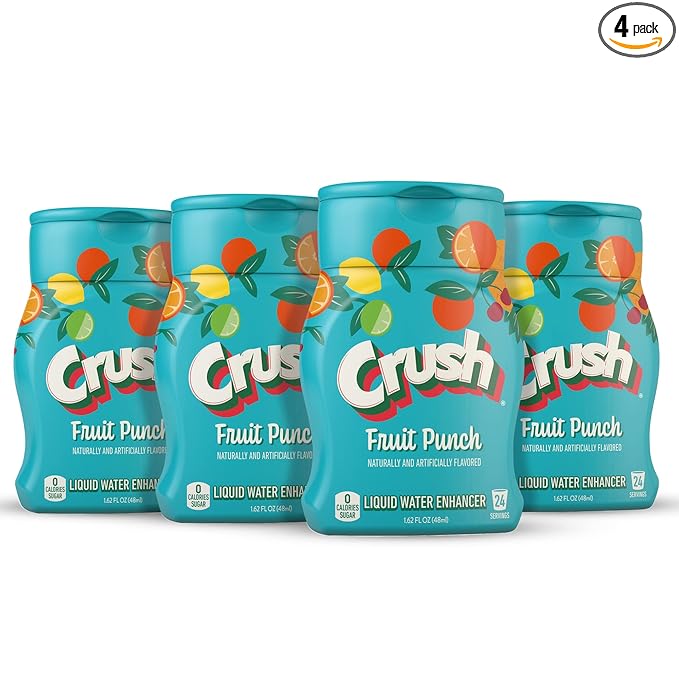 Crush, Fruit Punch, Liquid Water Enhancer ??New, Better Taste (4 Bottles, Makes 96 Flavored Water Drinks) 1.62 Fl Oz (Pack of 1)