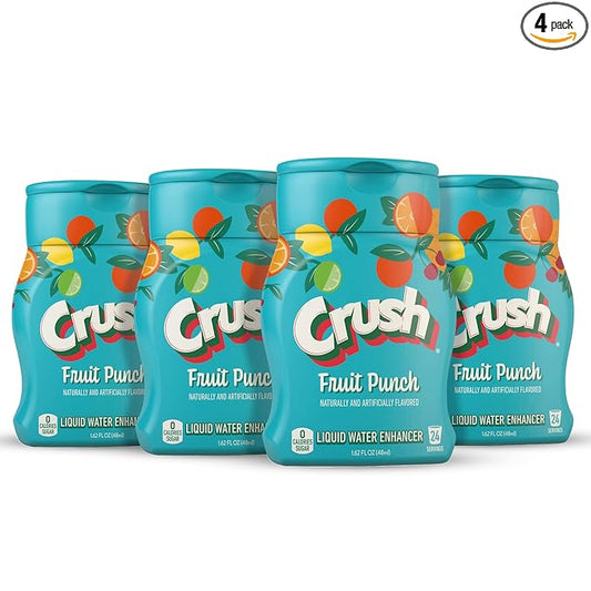 Crush, Fruit Punch, Liquid Water Enhancer ??New, Better Taste (4 Bottles, Makes 96 Flavored Water Drinks) 1.62 Fl Oz (Pack of 1)