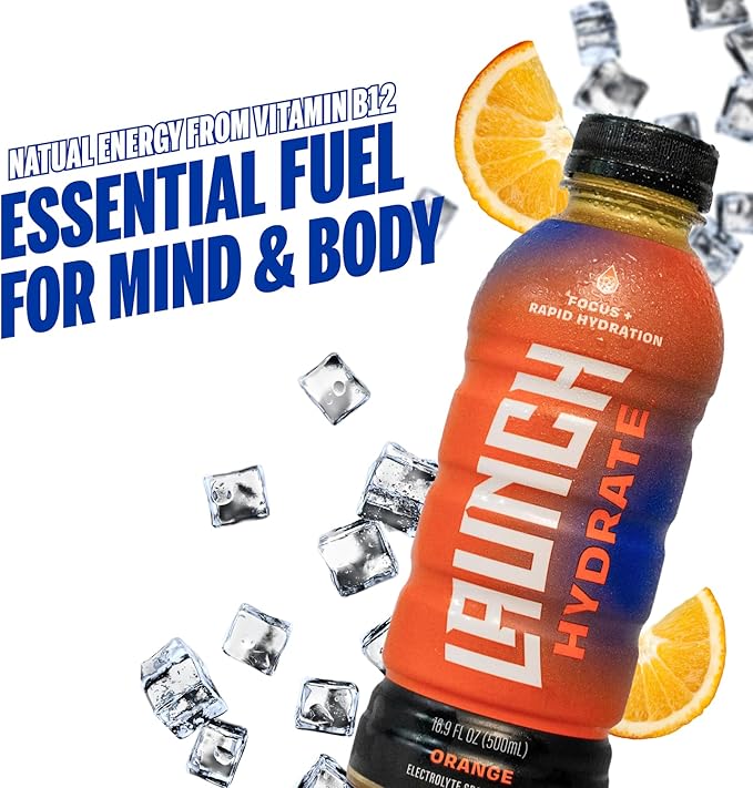 Sports Drink 12-Pack ??Orange Flavor ??Real Cane Sugar, 3x Electrolytes, Cognizin for Focus, Natural Juice, No Artificial Dyes ??Trusted by Perfect Game