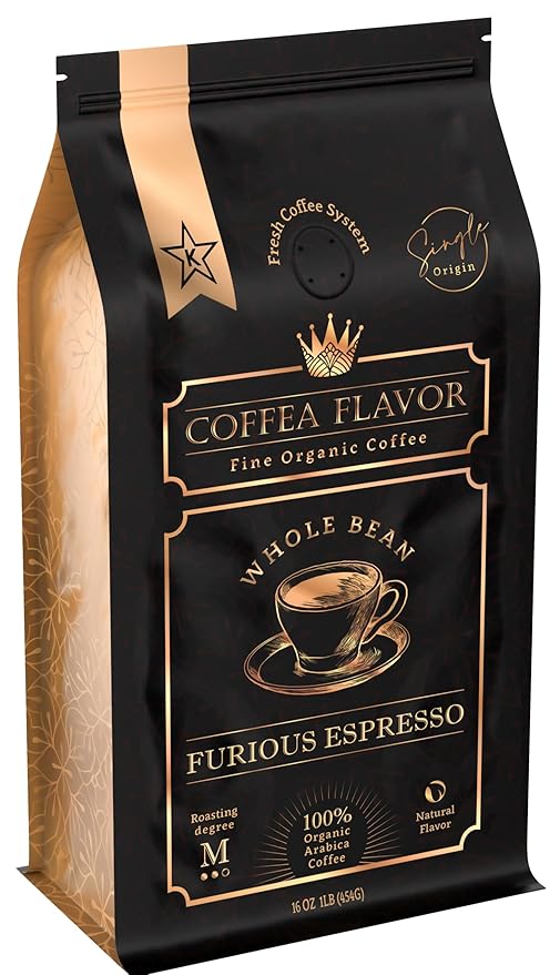 Espresso Coffee Beans ??Medium Roast, Organic, Single Origin, 100% Arabica ??Bold Flavor & Smooth Finish ??Furious Espresso by Coffea Flavor