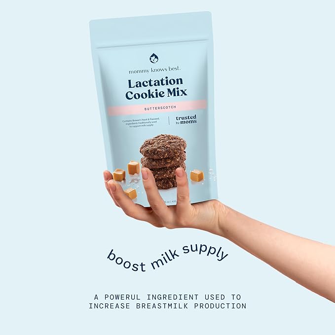 Mommy Knows Best Lactation Cookies Mix - Oatmeal Breastfeeding Cookie Supplement Support for Breast Milk Supply Increase with Flax Seed and Brewers Yeast (Butterscotch) 15oz