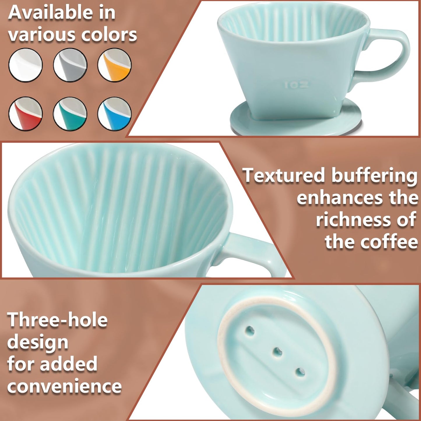 LHUKSGF Pour Over Ceramic, Coffee Dripper Ceramic Coffee Maker,Green