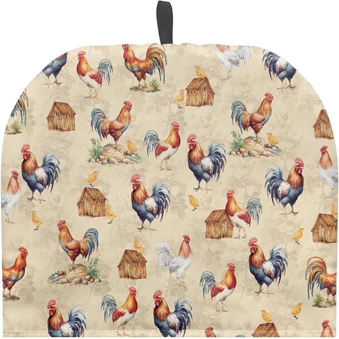 Hudotybom Chicken Tea Cozy for Teapot Insulated Large Teapot Cover to Keep Warm Tea Kettle Cover Machine Washable Coffee Pot Cloth Covers Kitchen Home Decorations for Housewife Mom