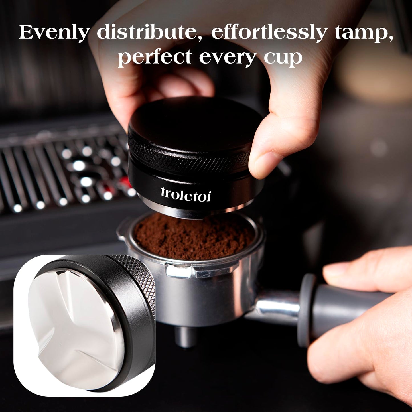 troletoi 7 PCS Espresso Accessories Kit: 53.3mm Espresso Tamper, Coffee Distributor, Puck Screen
