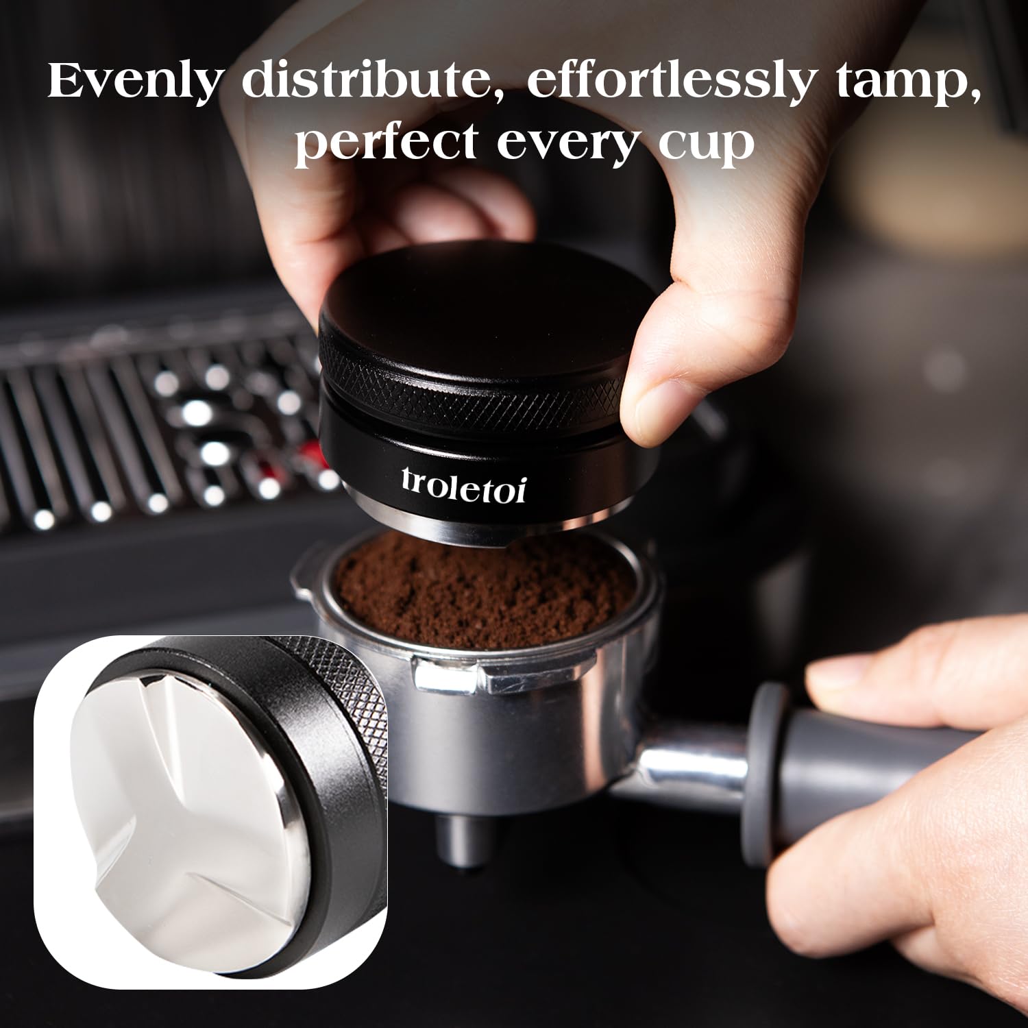 troletoi 7 PCS Espresso Accessories Kit: 53.3mm Espresso Tamper, Coffee Distributor, Puck Screen