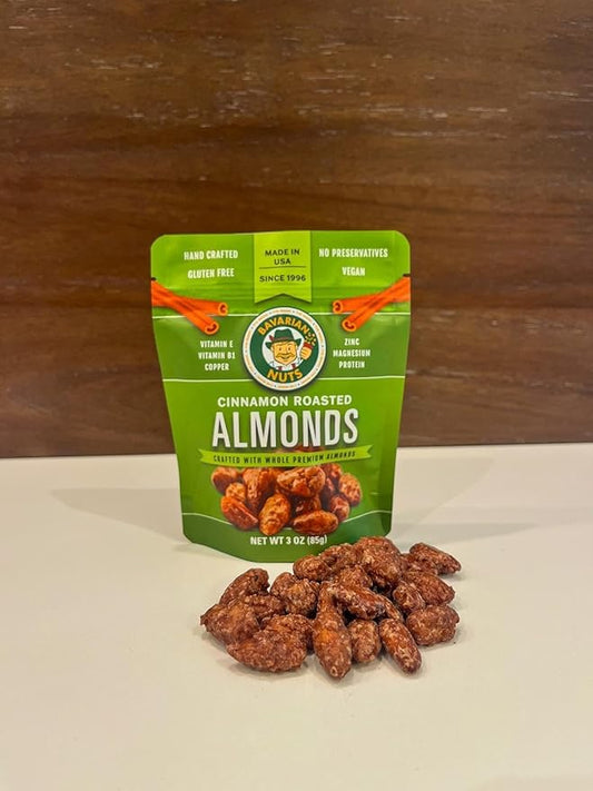 Magic Bavarian Cinnamon Roasted Almonds, 3 Ounces Trial Size of Sweet, Gluten-Free, Vegan Nuts, Made in the USA