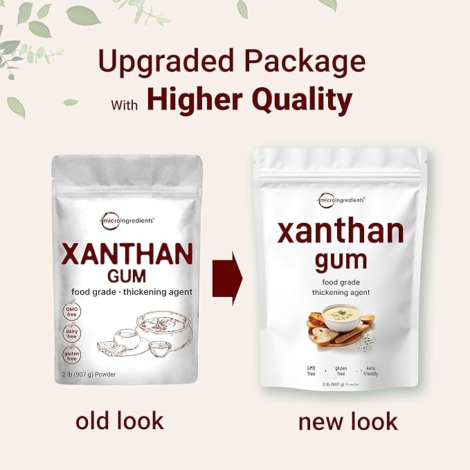 Xanthan Gum Powder, 2lb (32oz) | Premium Quality for Keto & Gluten-Free Baking | Unflavored Thickening Agent for Cooking & Baking | Non-GMO, Vegan Friendly