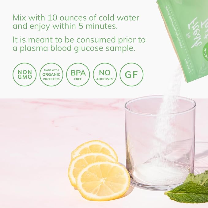 The Fresh Test, 100-gram Powder Drink Mix | Additive-Free, Non-GMO, Organic Ingredients | Mint Lemonade