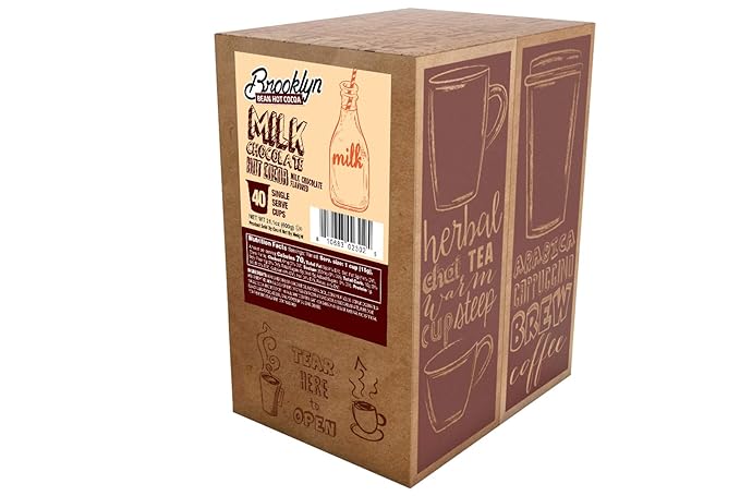 Brooklyn Beans Milk Chocolate Hot Cocoa Pods, Compatible with 2.0 K-Cup Brewers, 40 Count