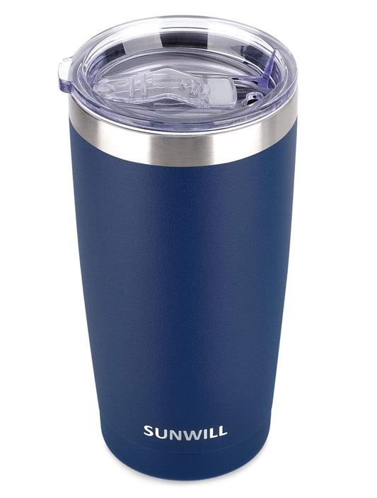 SUNWILL Travel Stainless Steel Tumbler – 20 oz, Navy