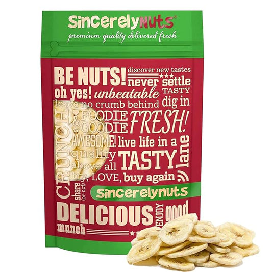 Sincerely Nuts Dried Banana Chips Sweetened - Fresh Sweet Dried Bananas Made w/Ripe Fruit & Coconut Oil - Kosher, Vegan & Gluten Free Snack, 5lb Bag