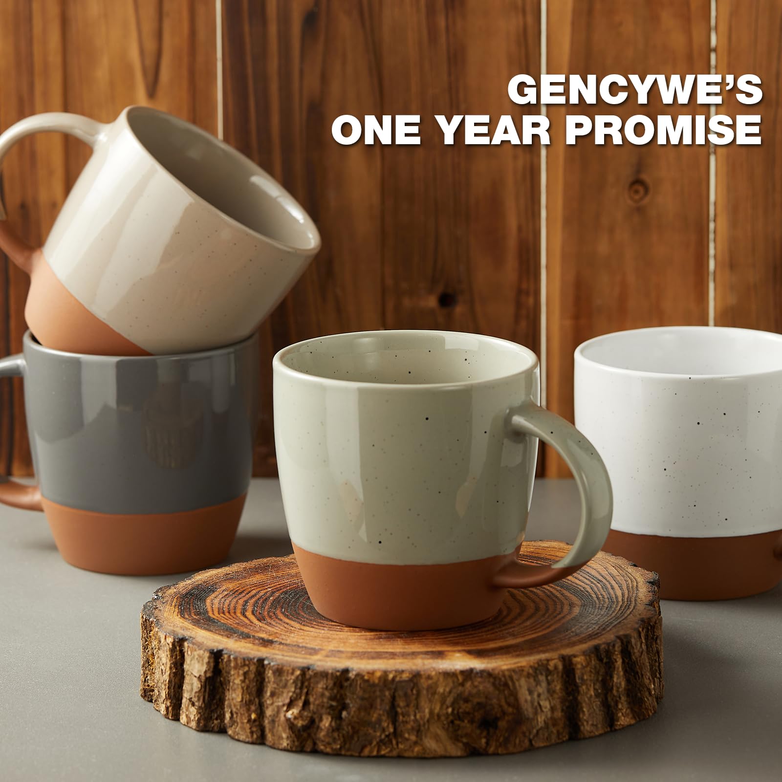Morandi Color Ceramic Coffee Mugs Set of 6 (Large),18 oz Coffee Cups with Handle, Latte Mug, Big