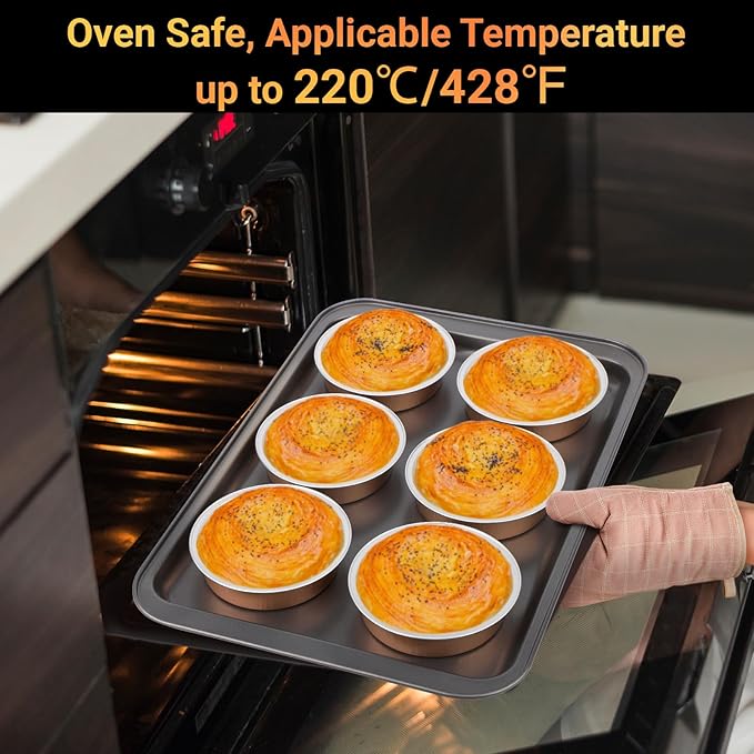 Beasea Aluminum Foil Ramekins, 7.3oz 200 Pack 4 Inch 215ml Disposable Ramekins Foil Cups No Lids Baking Ramekin Cup Cupcake Aluminum Mini Baking Cups for Party - Rose Gold