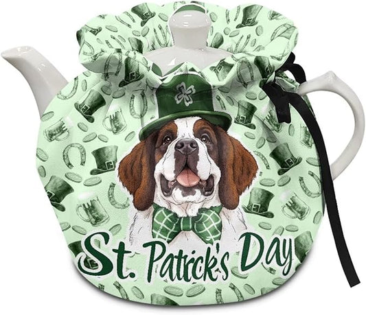 Green Lucky Clover Tea Cozy for Teapot Insulated Lotus Tea Cosy for Teapot for Women Tea Pot Cover Home Kitchen Decorative for St. Patrick's Day