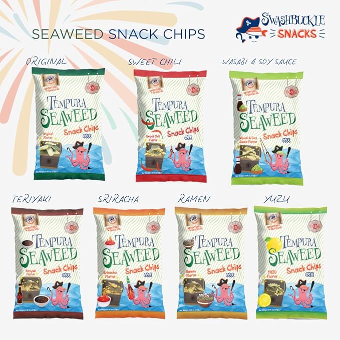 Calamari Tenkasu Tempura Bits 10.58 Ounce x 12 Pack, Authentic Japanse Snack by Swashbuckle Snacks, Made in Japan