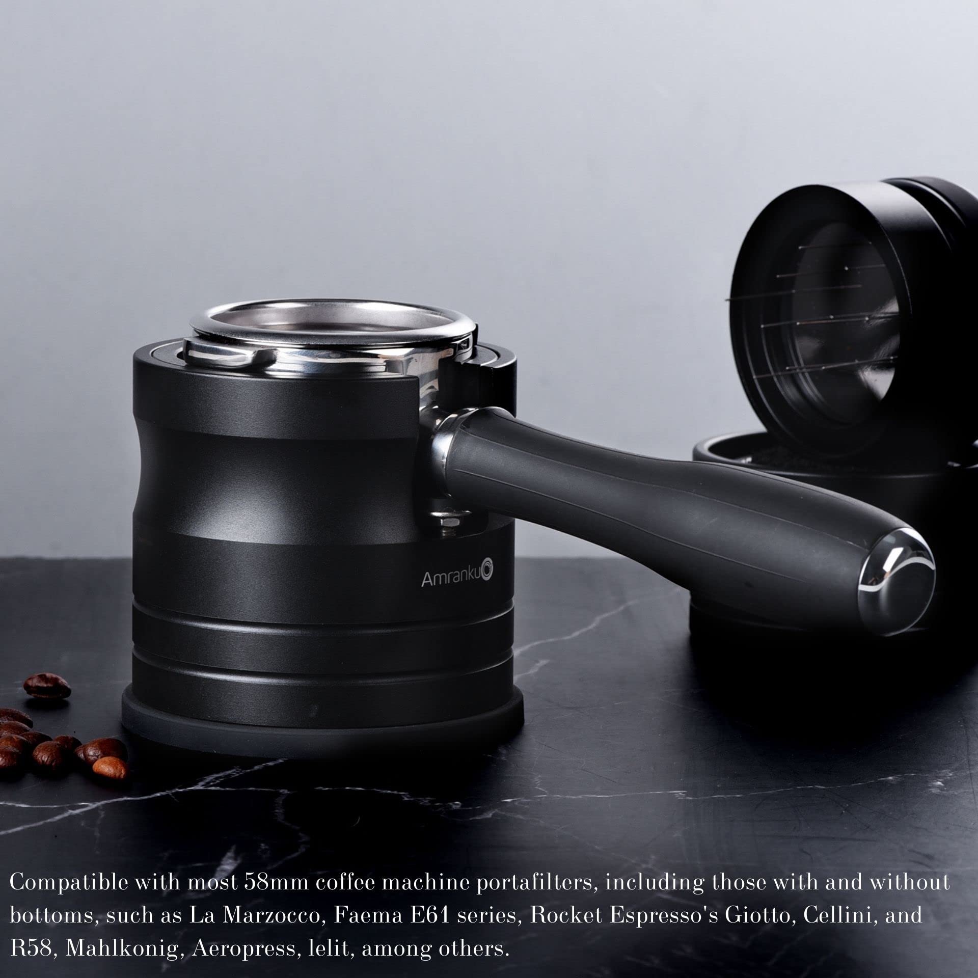 Amrankuo Coffee Portafilter Holder| Espresso Tamper Stand| Aluminum Alloy Espresso Holder| With