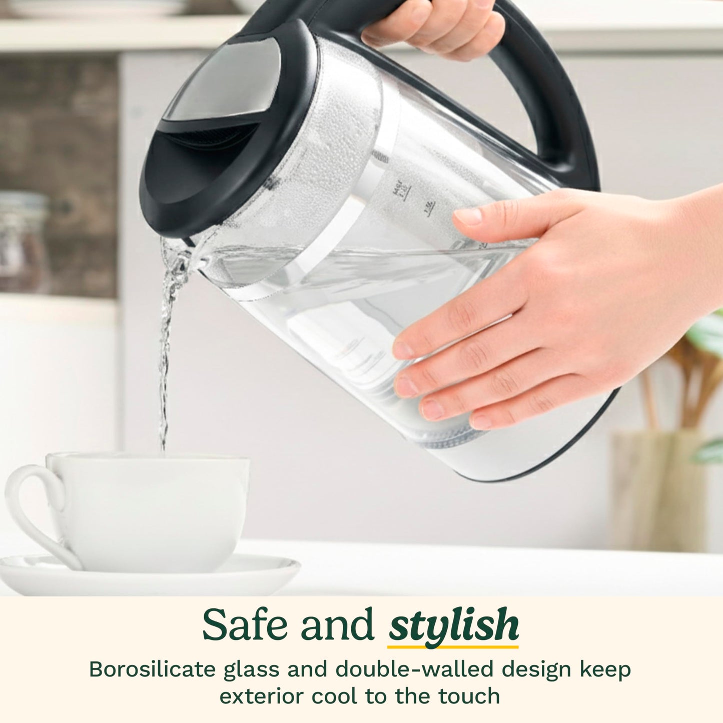 Cuisinart 1.7L Glass Variable Temperature Control Electric Kettle 110°F–212°F with Touchscreen