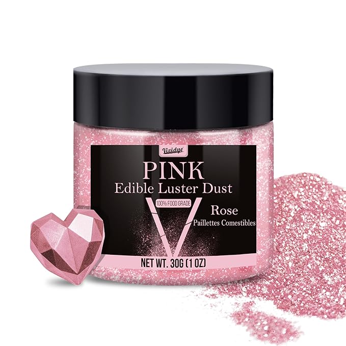 Edible Glitter - 30g / 1oz Luster Dust Edible Glimmer Powder for Sparkling Drinks, Foods, Wine, Cake - Food Grade Shimmer Dust Powder for Baking, Beverage, Cookies Decoration