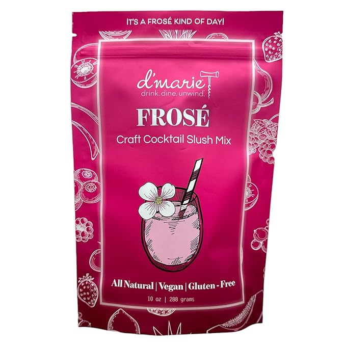 Frozen Cocktail Drink Mix - Makes 10 Wine Slushies - Drink Powder Pouches for Alcohol - All Natural Low Sugar Mixer, No Blender Needed - Fros챕