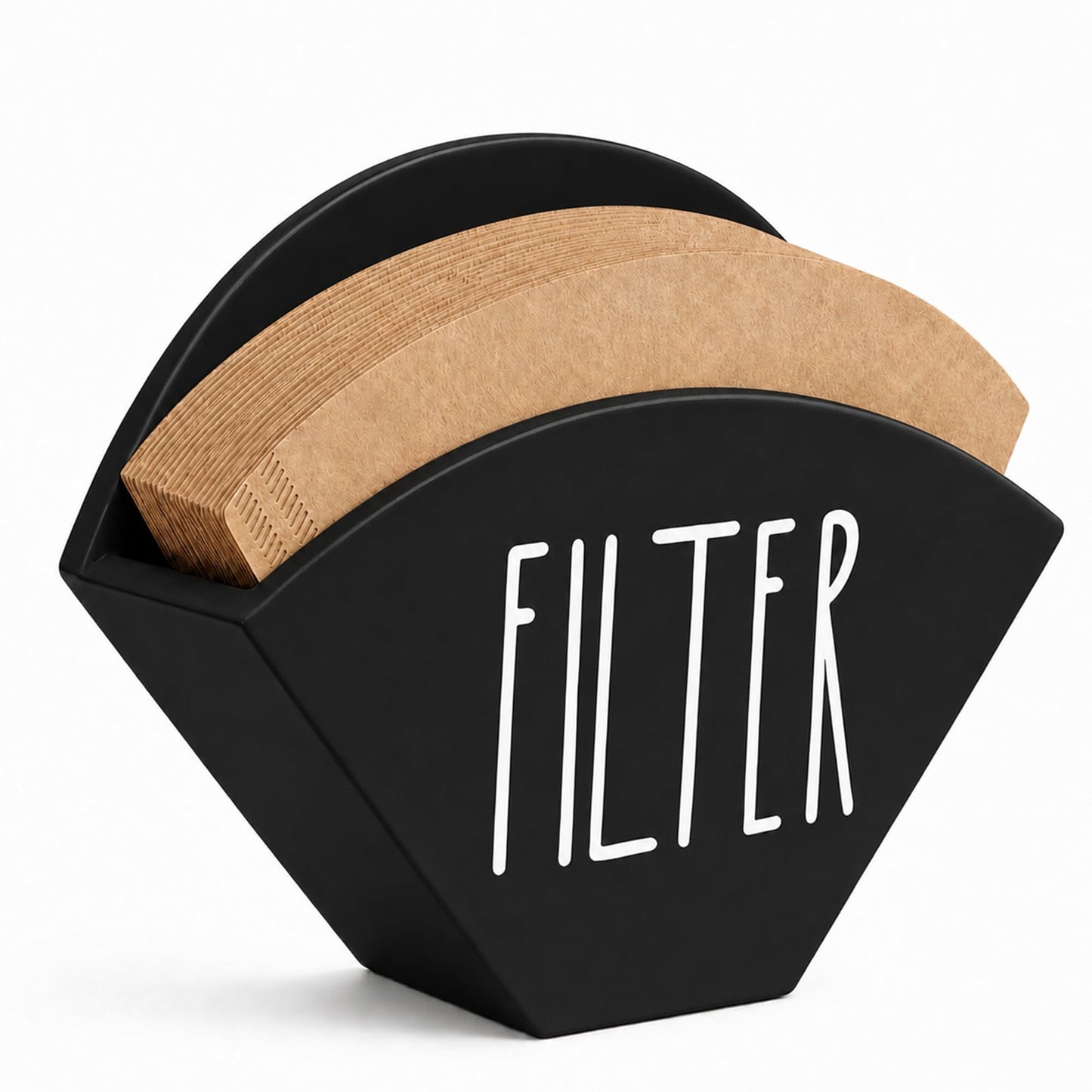 CHONIC Wood Coffee Filter Holder, Farmhouse Cone Filter Storage Organizer, Wall Mount Coffee Bar &