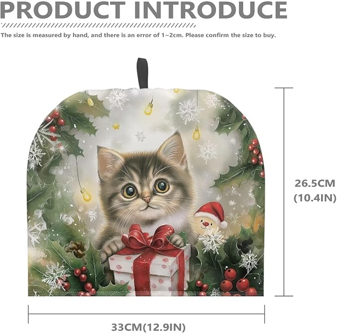 Christmas Cat Small Tea Pot Cozy Cover Teapot Insulation Cover for Extra Thick Wadding Tea Kettle Dust Cover for Housewife Tea Cosy for Teapot Home Kitchen Decorative Tea Cozies