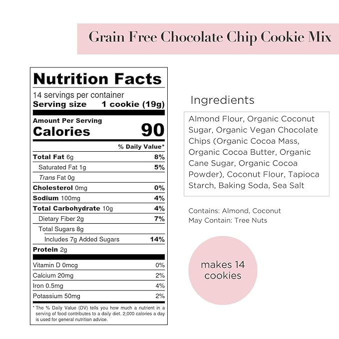 Stellar Eats Grain-Free Chocolate Chip Cookie Mix | Almond Flour-Based | Gluten-Free, Dairy-Free, Paleo-Friendly | Soft, Chewy & Fudgy | Sweetened with Unrefined Coconut Sugar | Makes 14??6 Cookies