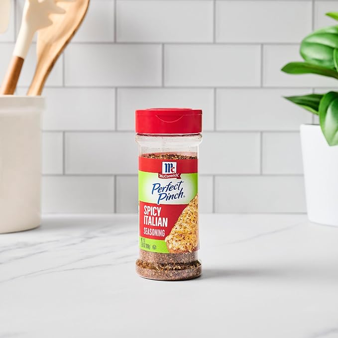 McCormick Perfect Pinch Seasoning, Spicy Italian, For Adding Italian Flavor with a Kick to Pizza, Pasta, Dressings & Sauces, 3.88 oz