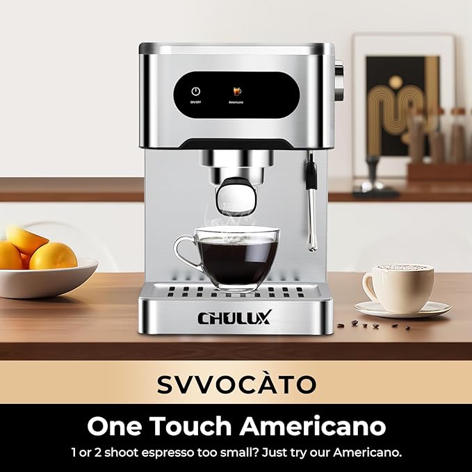 CHULUX Svvoc?ªto Hot & Cool Espresso Machine, 20 Bar Italian Pump, Professional Coffee Machine for Home Latte Cappuccino Espresso Maker, Full Color Touch Panel