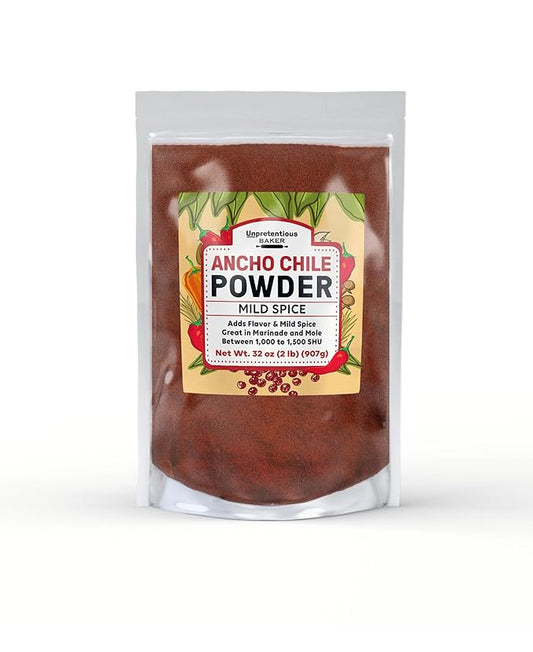 Unpretentious Ancho Chile Powder, 2lb, Mild Flavor, Dried Poblano Peppers