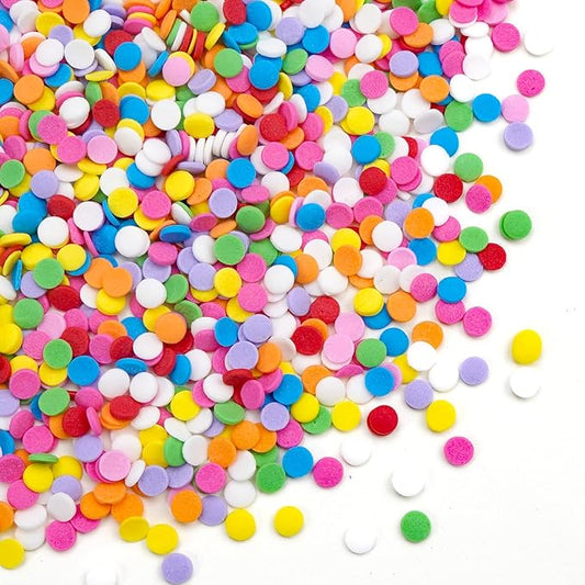 Rainbow Round Sprinkles, Birthday Confetti Edible Cake Decorations, Round Sprinkles For Cupcake, Cake Decorating, Ice Cream, Cookie, 150g/5.29oz