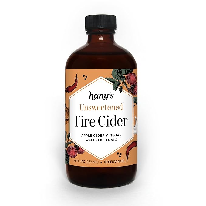 Hany's Harvest Unsweetened Fire Cider ??8 fl oz Glass Bottle | All-Natural, Small-Batch, Handcrafted, Non-GMO, Gluten-Free
