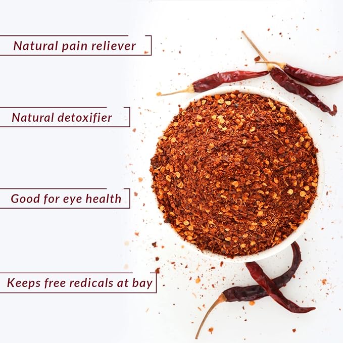 Himalayan Chef Red Crushed Pepper Shaker - Organically Crushed Red Chili Pepper Flakes Great for Pizza, Chowder, Seafood, and Pasta (3.88 Oz)