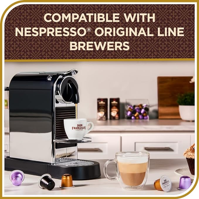 Don Francisco's Old Havana Espresso Pods: 80 Recyclable Aluminum Capsules, Intensity 8 Medium Dark Roast, Nespresso Original Line Compatible - Bold Cuban-Style coffee with Nutty Notes
