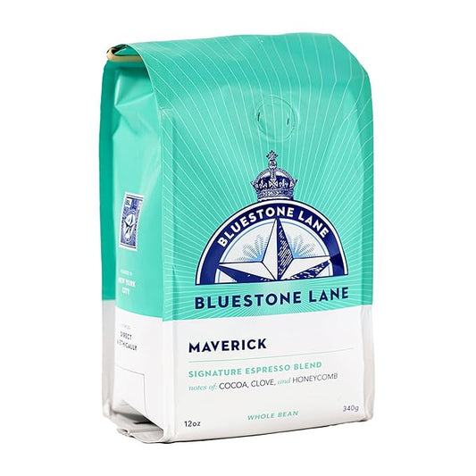 Bluestone Lane Coffee Beans, Maverick Espresso, Medium Roast, Whole Bean, 12 Ounce Bag