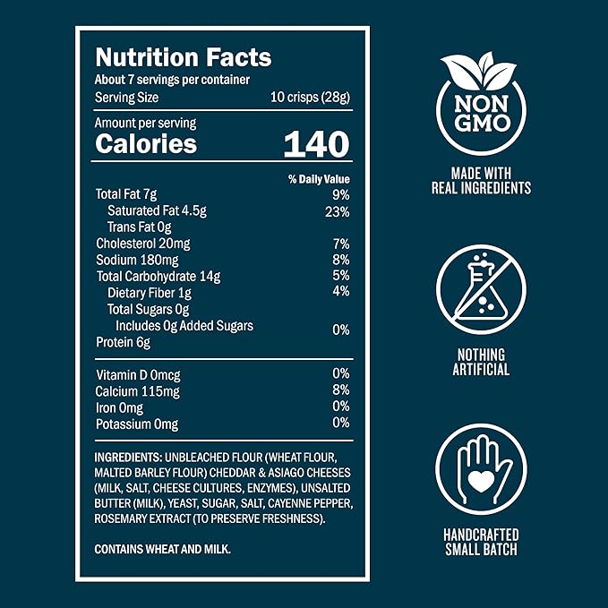 John Wm. Macys All Natural Asiago & Cheddar Cheese Crisps 11 oz (Pack of 3)