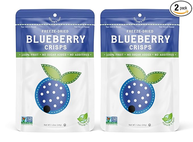 Nature???Turn Freeze-Dried Fruit Snacks, Blueberry Crisps, Pack of 2 (1.2 oz Each)