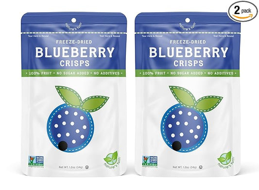 Nature???Turn Freeze-Dried Fruit Snacks, Blueberry Crisps, Pack of 2 (1.2 oz Each)