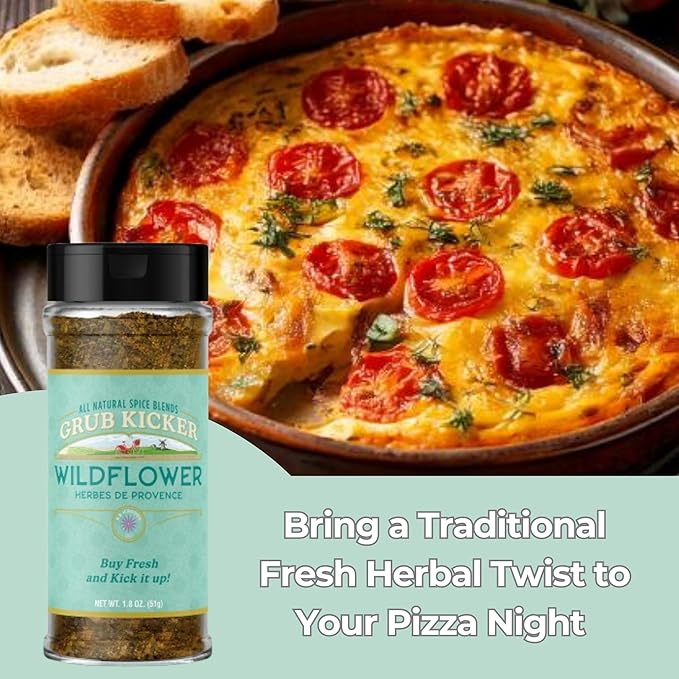 Grub Kicker Herbs de Provence Seasoning Blend - 1.8 oz. - Premium French Herb Mix with Oregano, Sumac, Garlic, Rosemary & Specialty Spices - Unique Premium Blend of Provincial Herbes & Spices