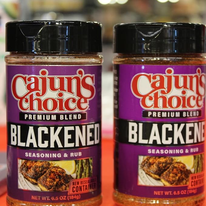 Cajun Choice Blackened Seasoning 6.5 OZ (Pack of 3) - Use for Grilling or Cooking Fish, Chicken, Pork, Steak, Vegetables, Burgers, Salmon, Soups, and anything else you want to Add Authentic Louisiana Flavoring to any Dish - (New Look - Same Great Taste)