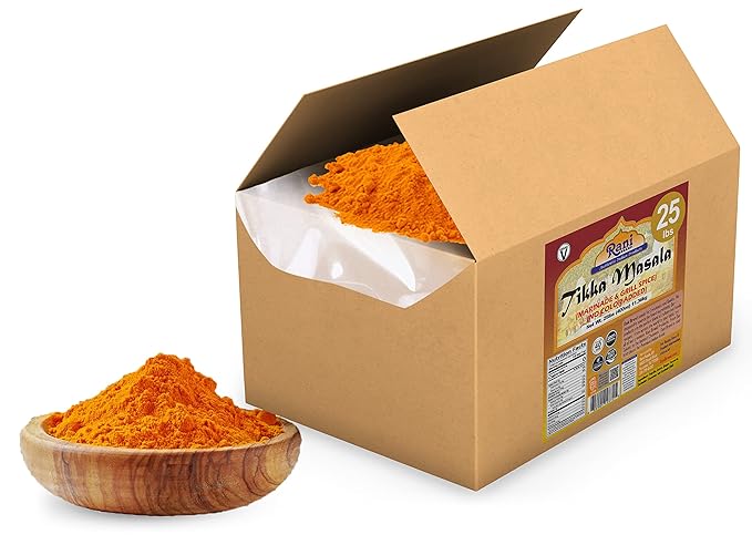 Rani Tikka Masala Indian 7-Spice Blend 400oz (25lbs) 11.36kg Bulk Box ~ All Natural | Salt-Free | Vegan | No Colors | Gluten Friendly | NON-GMO | Indian Origin