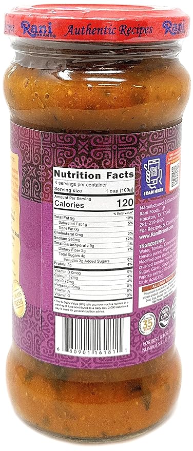 Rani Tikka Curry Vegan Simmer Sauce (Creamy Tomato, Onion & Cilantro) 14oz (400g) Glass Jar, Pack of 5 +1 FREE ~ Easy to Use | Vegan | No Colors | All Natural | NON-GMO | Gluten Free | Indian Origin